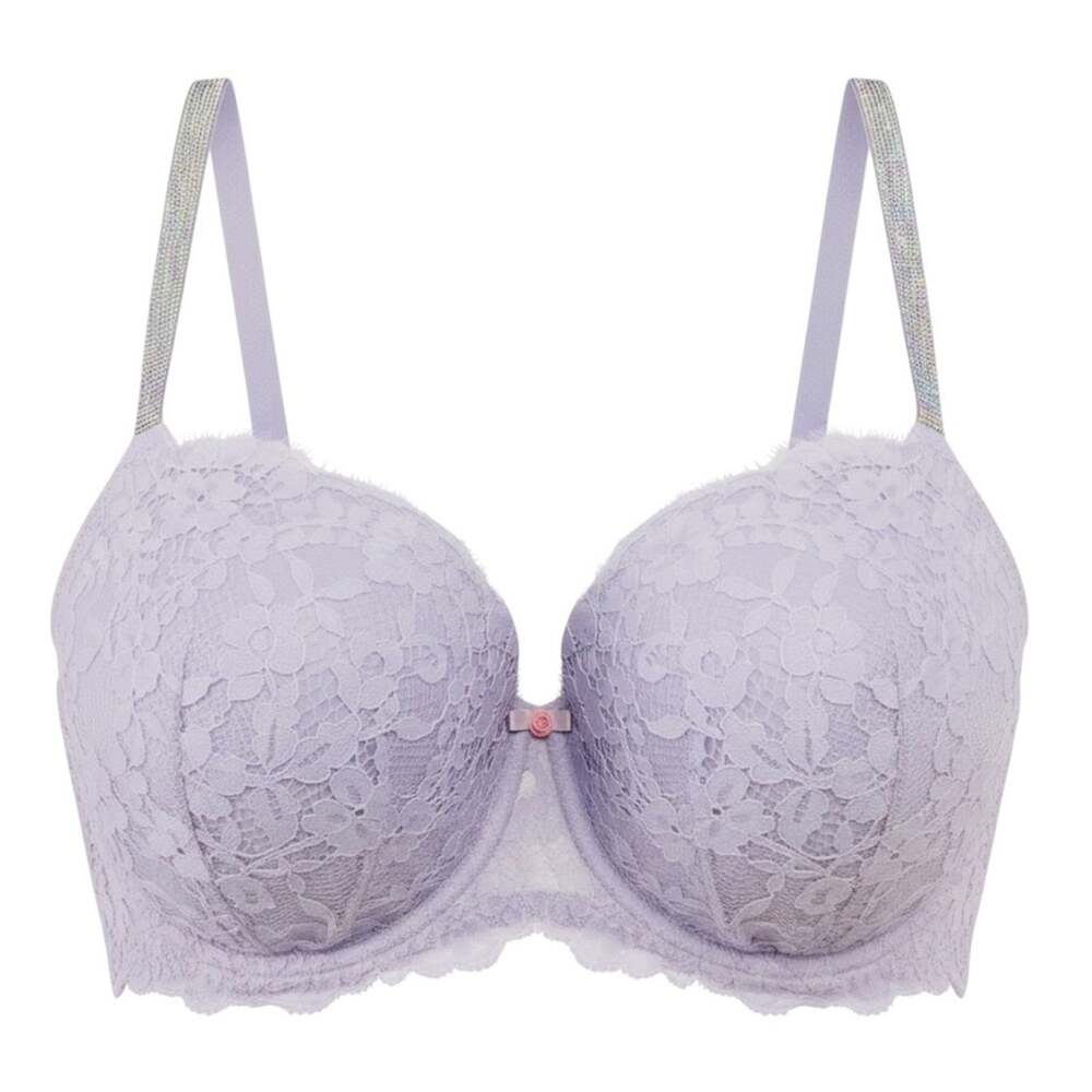 Victoria's Secret Dream Angels Lilac Twinkle Shine Strap Demi Bra 38D Coquette
